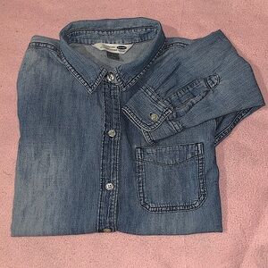 Women's Old Navy The Classic Shirt Medium Wash Denim/Chambray Size Large